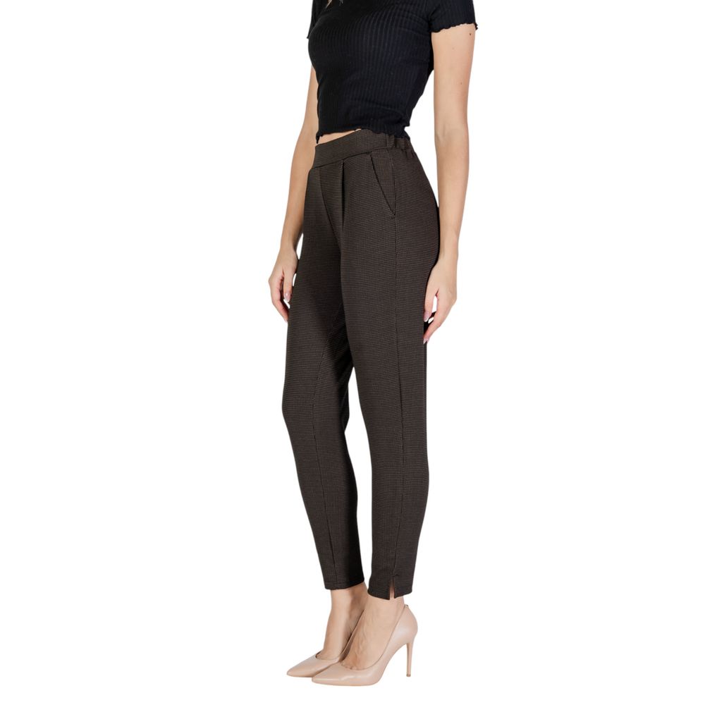 ICHI Brown Polyester Casual Pants ICHI