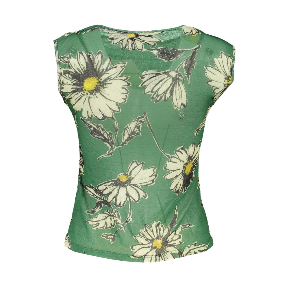 Desigual Green Polyester Tank Tops Desigual