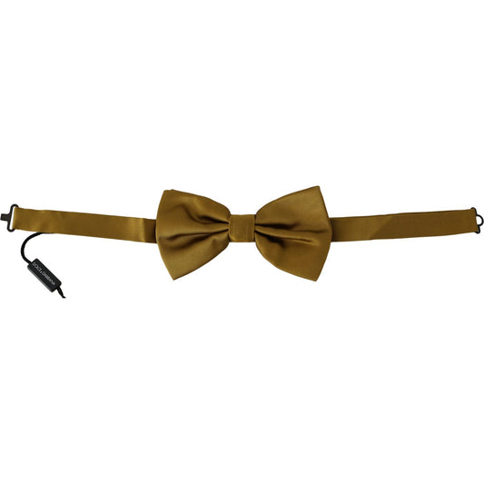 Dolce & Gabbana Yellow Mustard 100% Silk Butterfly Papillon Men Bow Tie