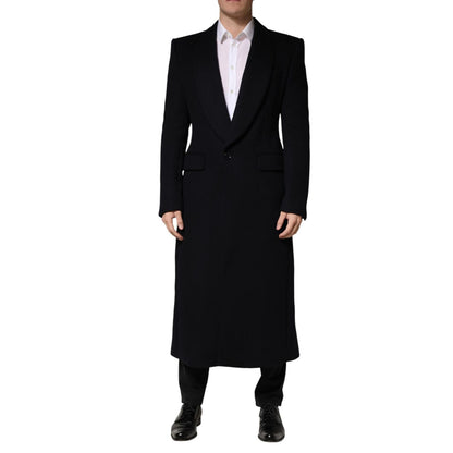 Dolce & Gabbana Black Single Breasted Trench Coat Jacket