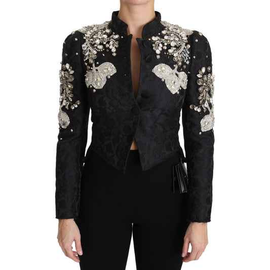 Dolce & Gabbana Elegant Black Silver Baroque Jacket Dolce & Gabbana