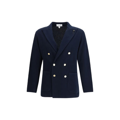 Lardini Blue Cotton Blazer