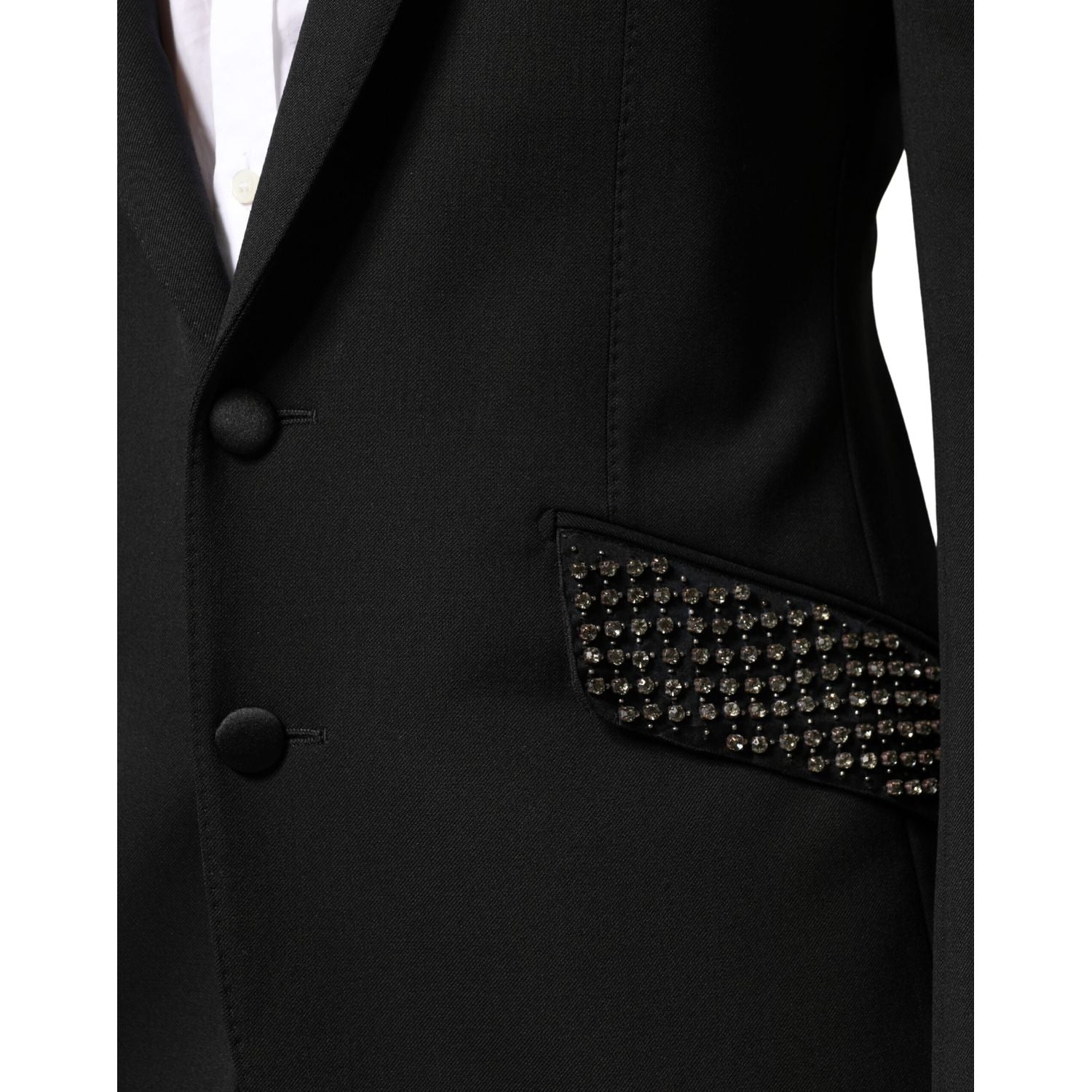 Dolce & Gabbana Black Embellished Single Breasted Blazer