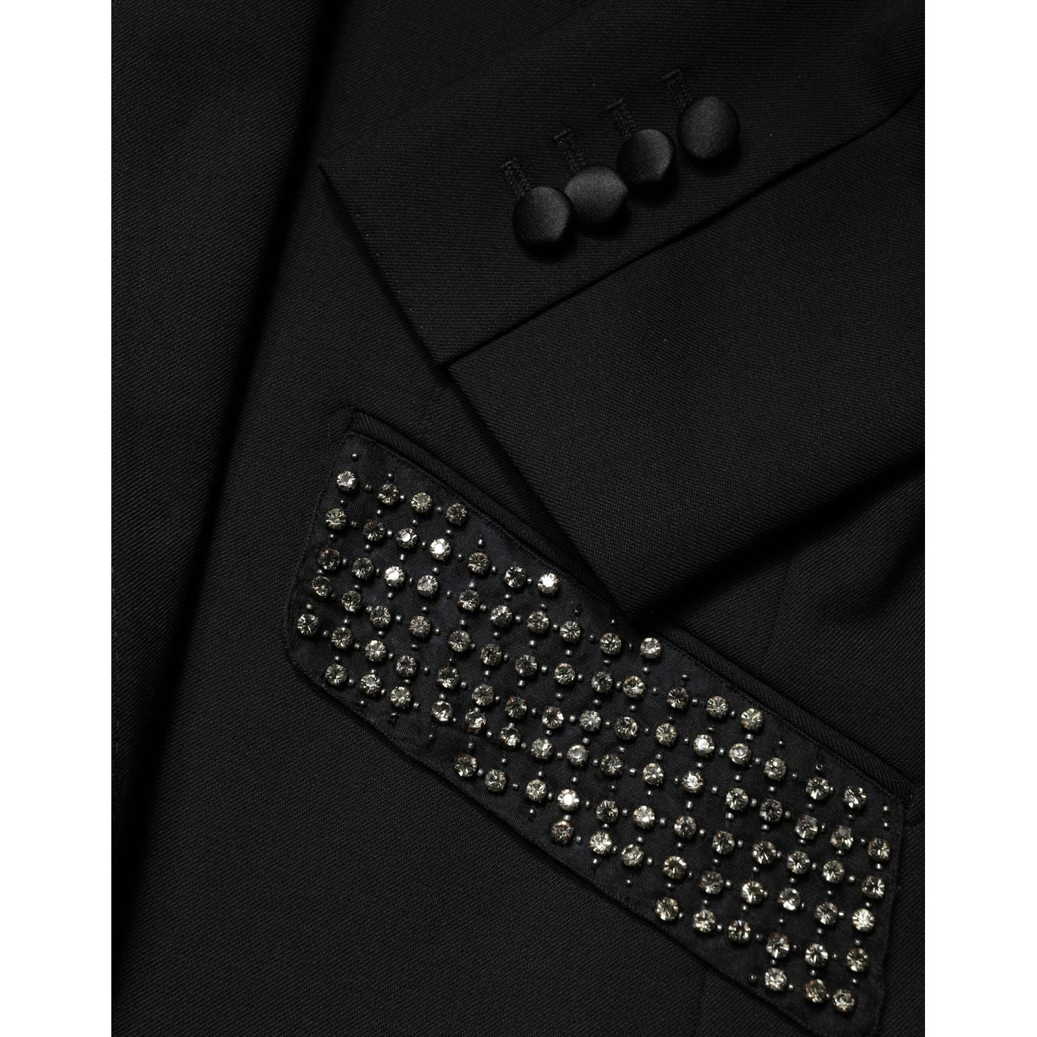 Dolce & Gabbana Black Embellished Single Breasted Blazer