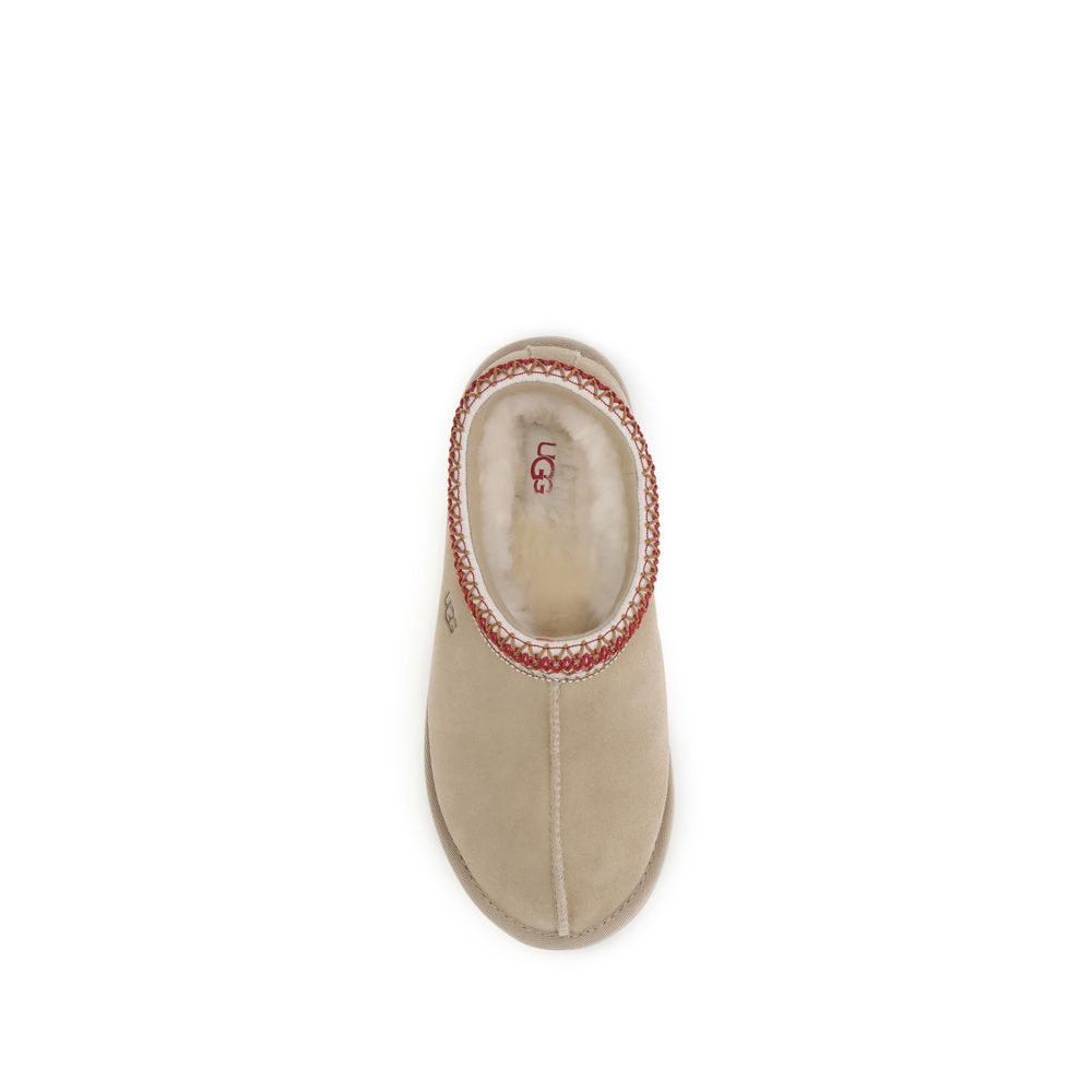 UGG Beige Calf Leather Bos Taurus Mules