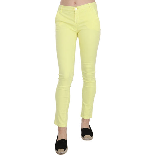 PINKO Chic Yellow Low Waist Skinny Casual Trousers PINKO