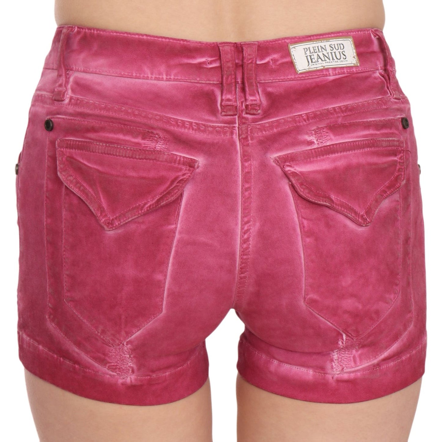 PLEIN SUD Chic Pink Washed Denim Shorts PLEIN SUD