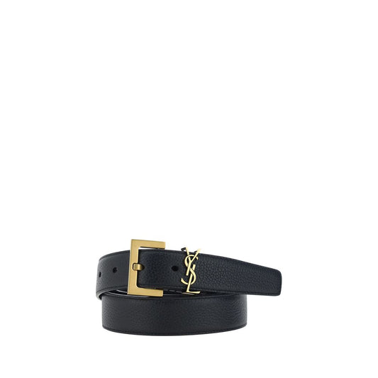 Saint Laurent Black Calf Leather Bos Taurus Regular Belt 110 cm / 44 Inches,1728,72470364320,Accessories,Belts - Accessories,Black,Men,New with tags,Regular Belts - Belts - Accessories,Saint Laurent