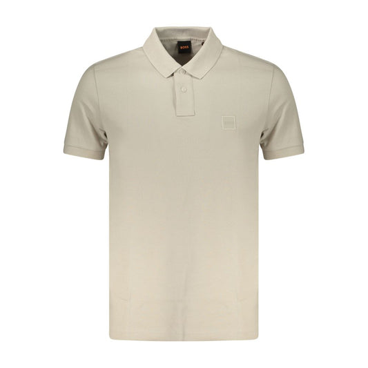Hugo Boss Beige Cotton Mens Polo Shirt