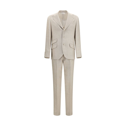 Brunello Cucinelli Beige Silk Two-Piece Suit