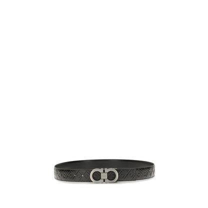 Ferragamo Black Calf Leather Bos Taurus Regular Belt