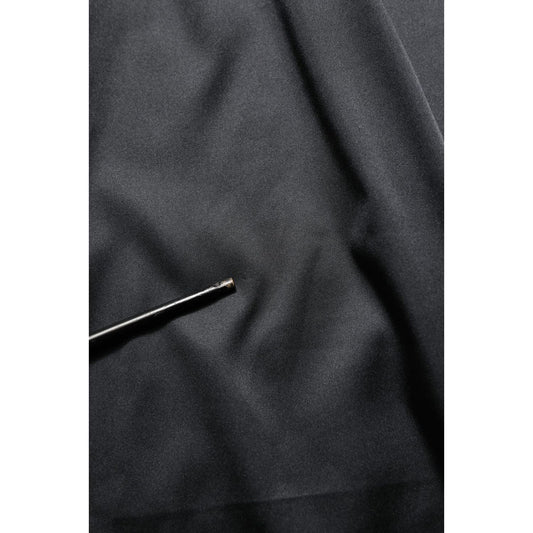 Dolce & Gabbana Black Polyester LaceTrim Sheath Midi Dress