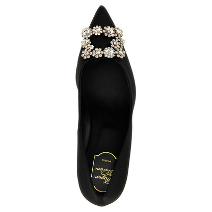 Roger Vivier Black Viscose Mid Heel Pumps