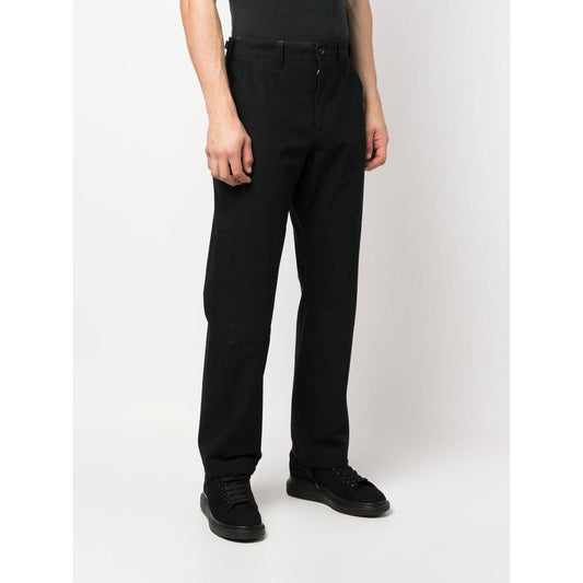 Alexander McQueen drawstring-hem Cotton Trousers Trousers Alexander Mcqueen Black