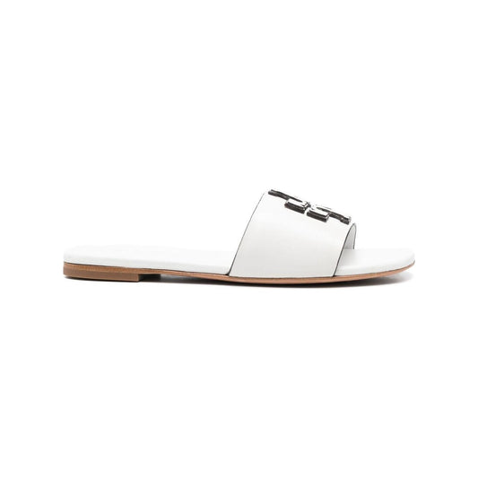 Tory Burch Logo Embossed Slides Sandals Tory Burch White Smoke