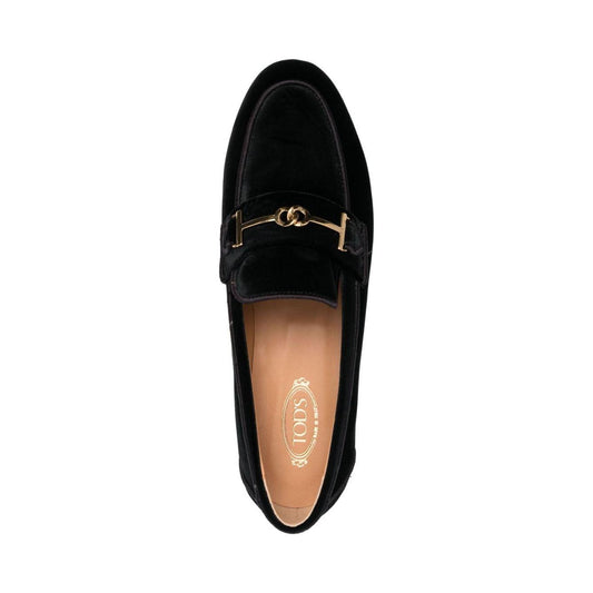 Tod's Velvet Loafers for Women in Black Moccasins Tod'S