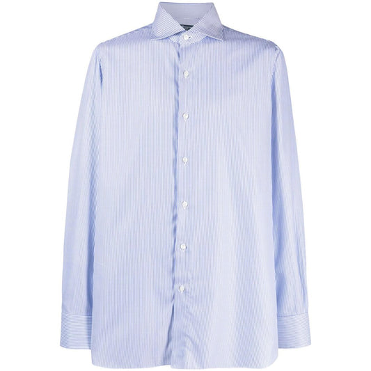 FINAMORE 1925 NAPOLI Shirts Blue Shirts Finamore 1925 Napoli Light Gray