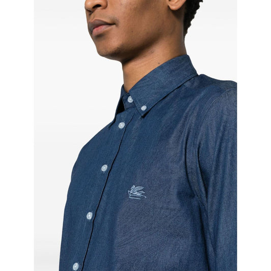 Etro Shirts Blue Shirts Etro Beige
