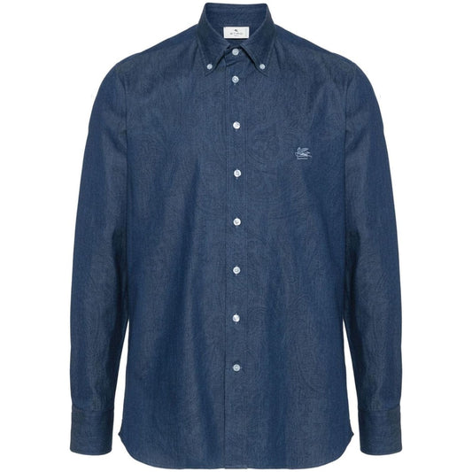 Etro Shirts Blue Shirts Etro Dark Slate Gray