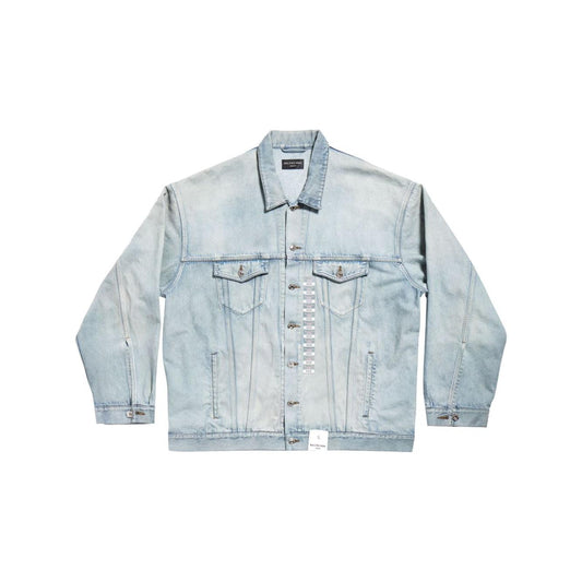 Balenciaga Denim jacket with flap pockets and drop shoulder Jackets Balenciaga Light Gray