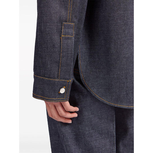 Ferragamo Shirts Blue Shirts Ferragamo Dark Slate Gray