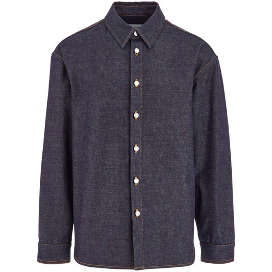 Ferragamo Shirts Blue Shirts Ferragamo Dark Slate Gray