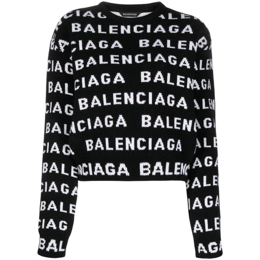 Balenciaga Logo wool sweater Topwear Balenciaga Light Gray