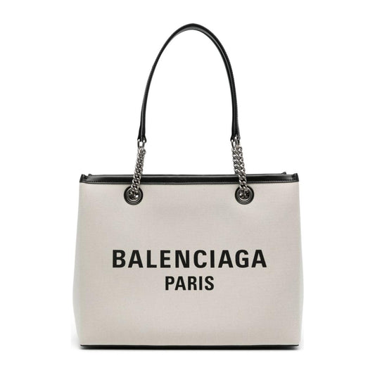 Balenciaga Logo Print Canvas Tote Bag Shopper Balenciaga Light Gray
