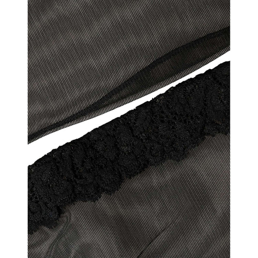 Dolce & Gabbana Black Nylon Mesh Sheer Calf Long Accessory Socks