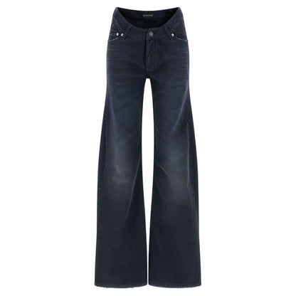 Balenciaga Blue Cotton Flared Jeans