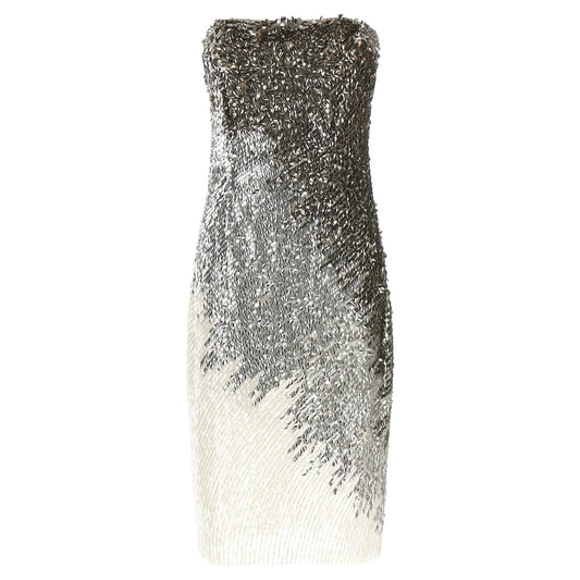 Elisabetta Franchi Silver Polyamide Midi Dress