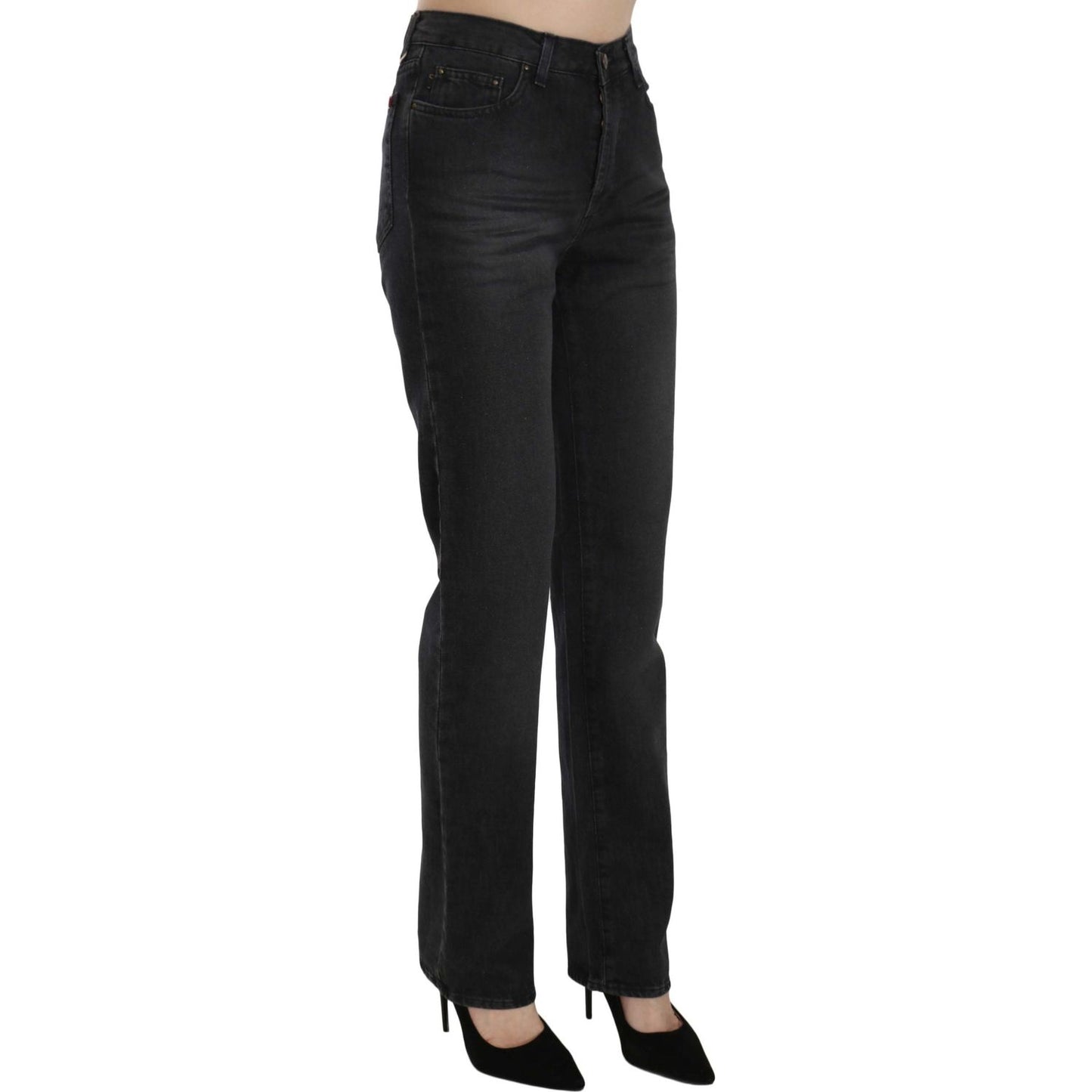 Just Cavalli Elevate Your Style: Chic Black High Waist Denim Jeans & Pants Just Cavalli