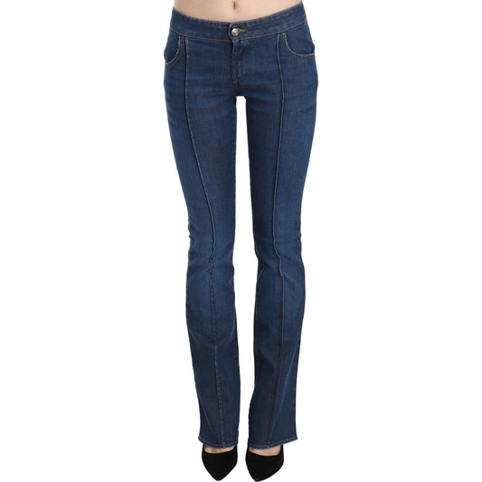 Just Cavalli Chic Blue Washed Boot Cut Denim Pants Just Cavalli