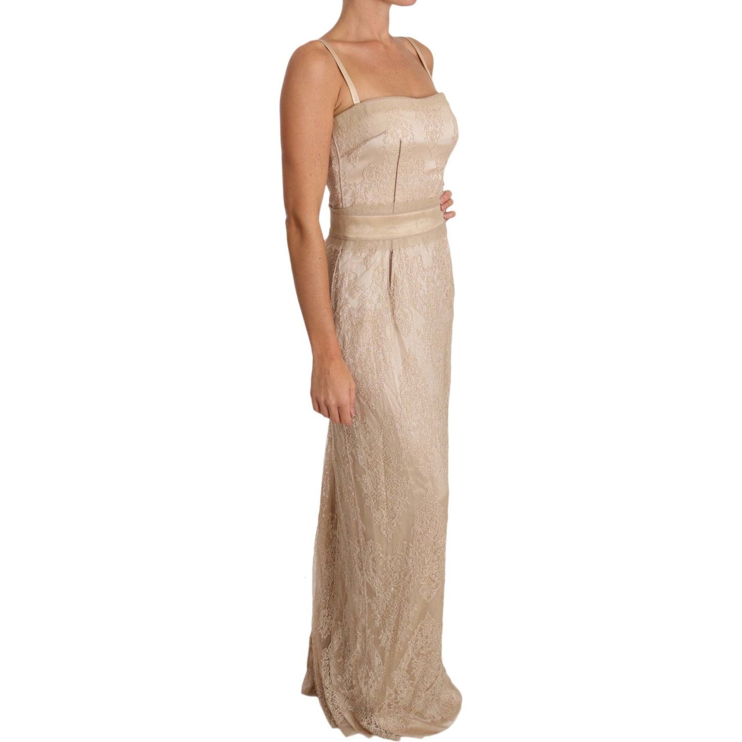 Dolce & Gabbana Elegant Beige Sheath Floor-Length Dress Dolce & Gabbana