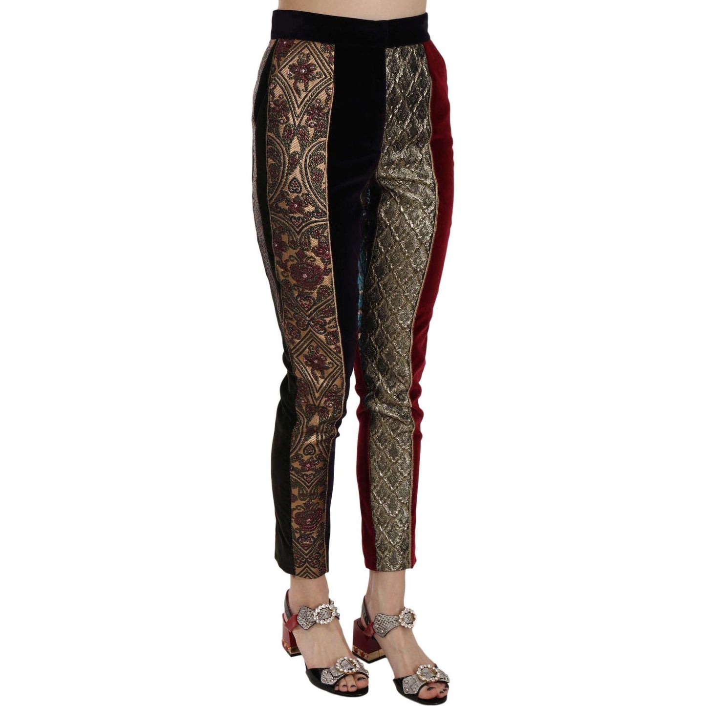 Dolce & Gabbana Elegant Multicolor Jacquard Cropped Pants Dolce & Gabbana