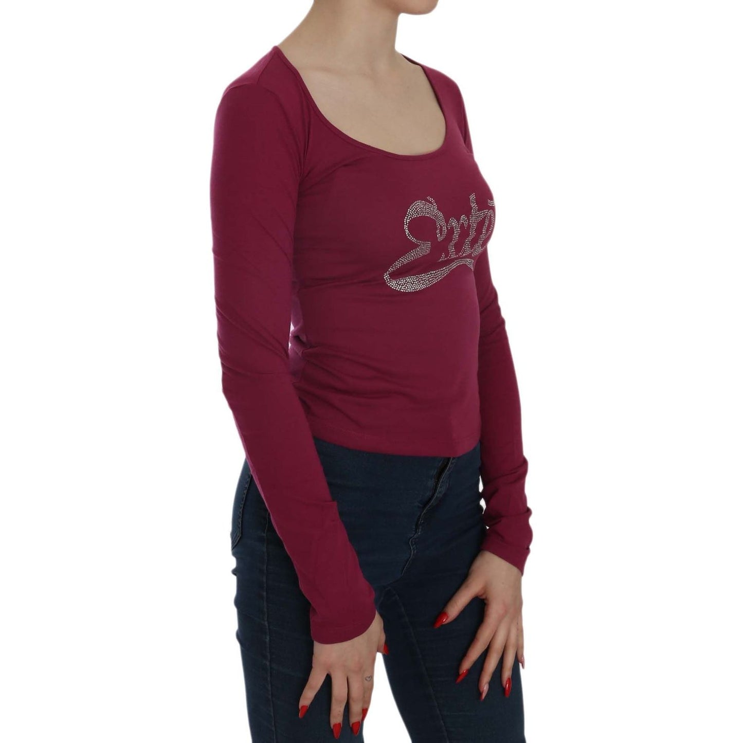 Exte Crystal Embellished Long Sleeve Casual Top Exte