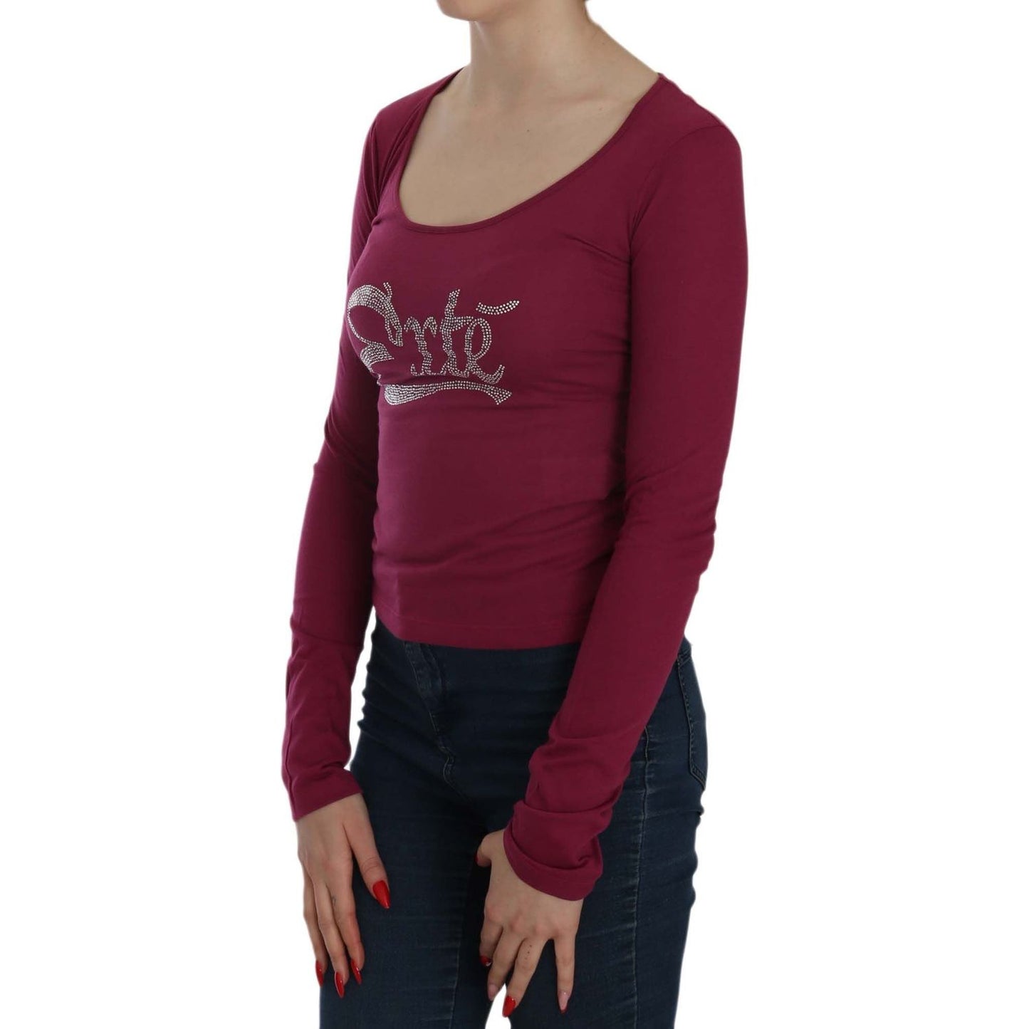 Exte Crystal Embellished Long Sleeve Casual Top Exte