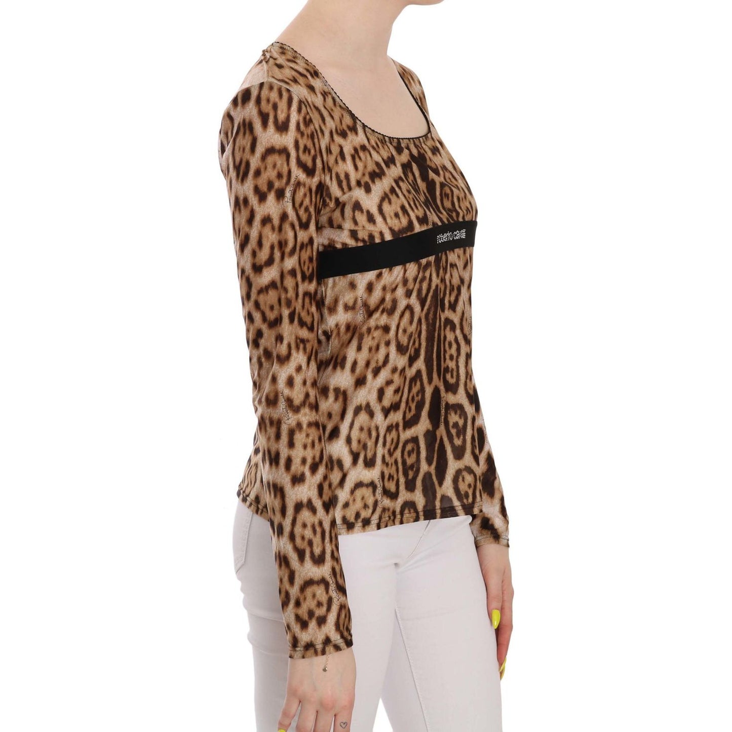 Roberto Cavalli Elegant Leopard Long Sleeve Top Roberto Cavalli