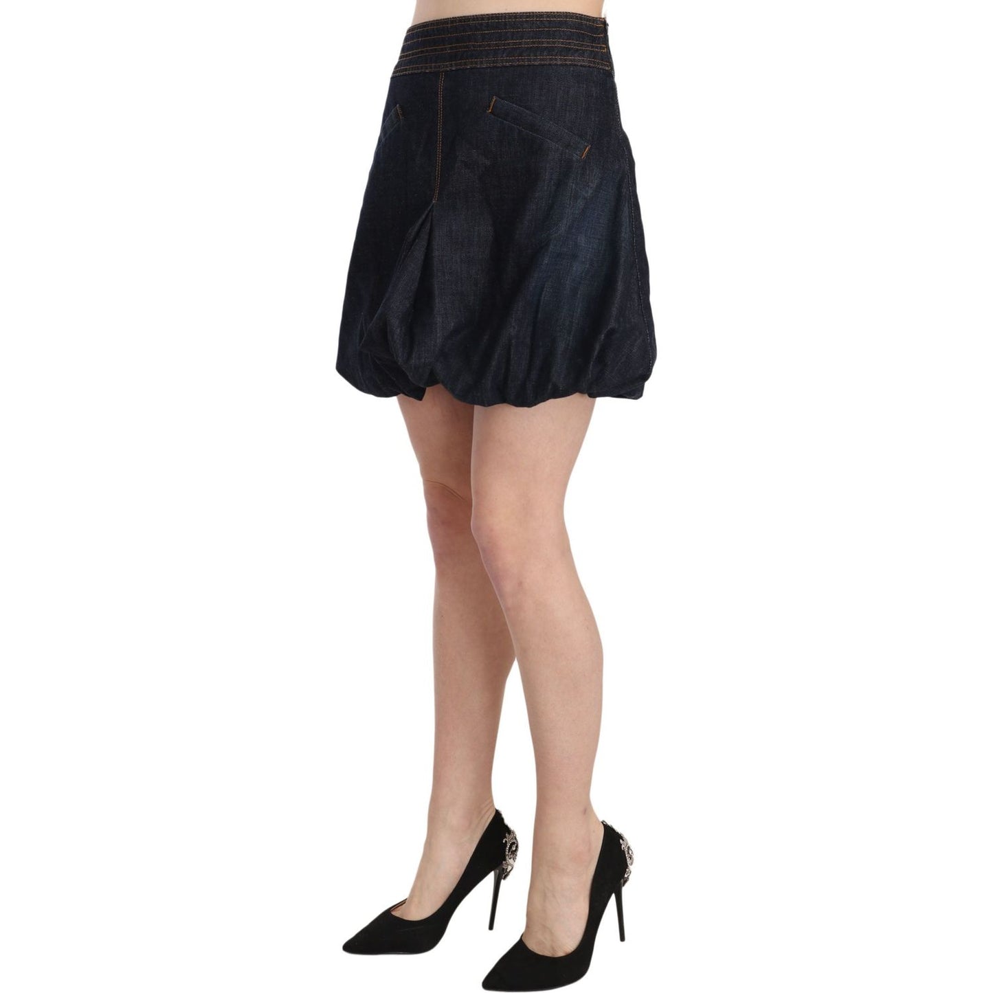 Exte Blue Jeans Denim Cotton Stretch A-line Mini