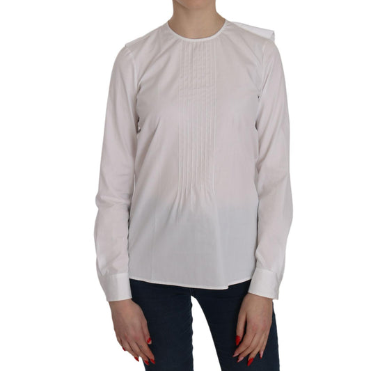 Dsquared² White Crew Neck Long Sleeve Cotton Blouse 1728,67345645728,Clothing,Dsquared²,IT38|XS,Material: 100% Cotton,New with tags,Sweaters - Clothing,Sweatshirts - Sweaters - Clothing,Tops & T-Shirts - Women - Clothing,White,Women,Women - Clothing