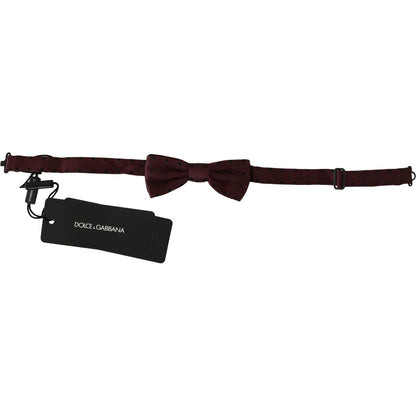 Dolce & Gabbana Purple Dotted Silk Adjustable Neck Papillon Bow Tie
