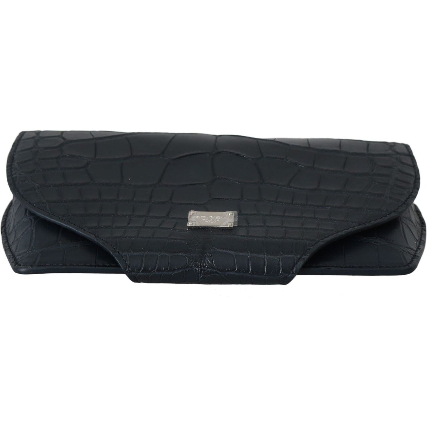 Dolce & Gabbana Elegant Blue Crocodile Leather Eyewear Pouch leather accessories Dolce & Gabbana