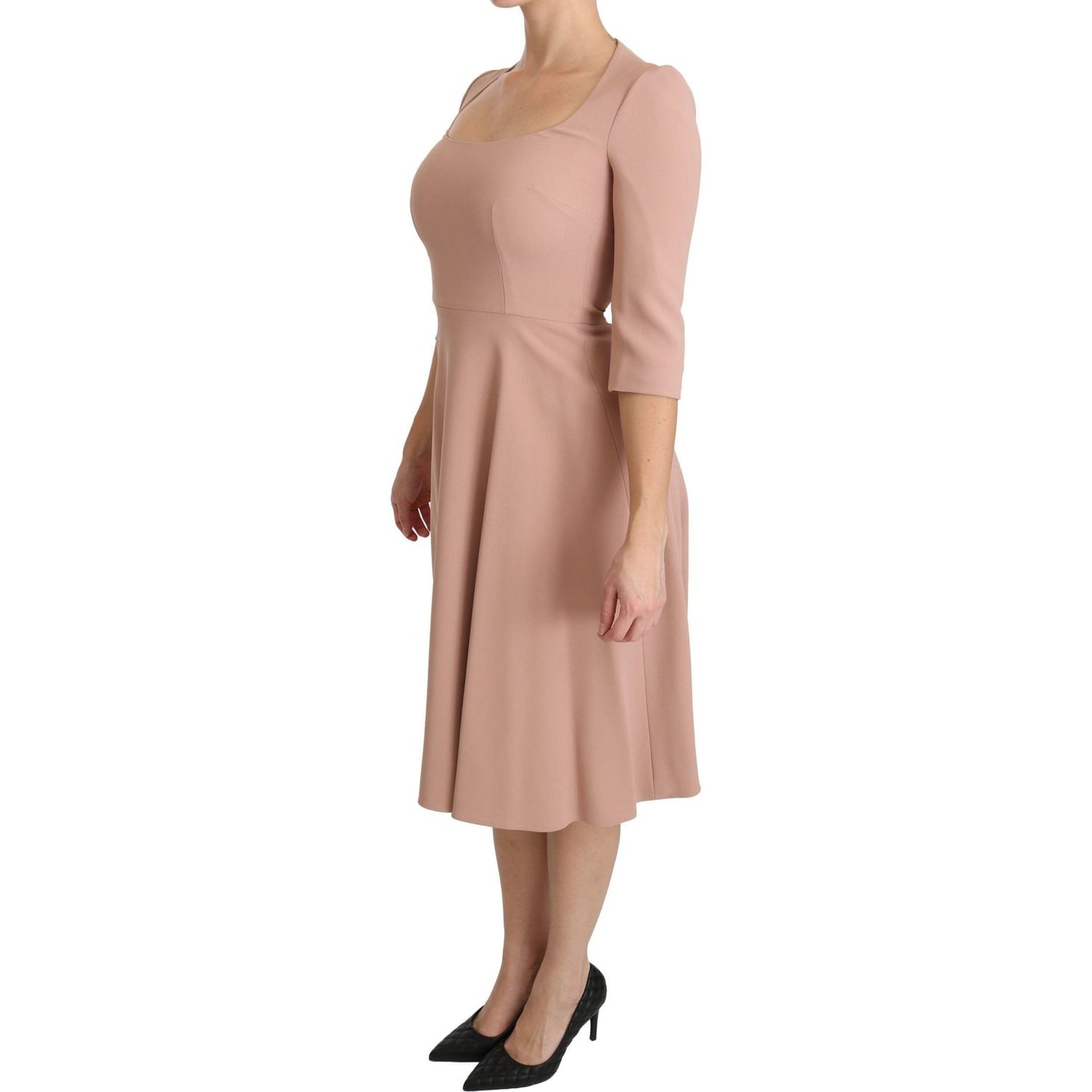 Dolce & Gabbana Elegant Light Pink A-Line Knee Length Dress Dolce & Gabbana