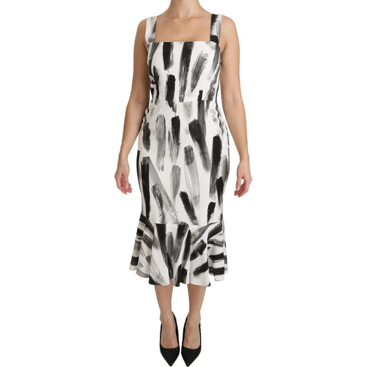 Dolce & Gabbana Chic Monochrome Sheath Midi Dress Dolce & Gabbana