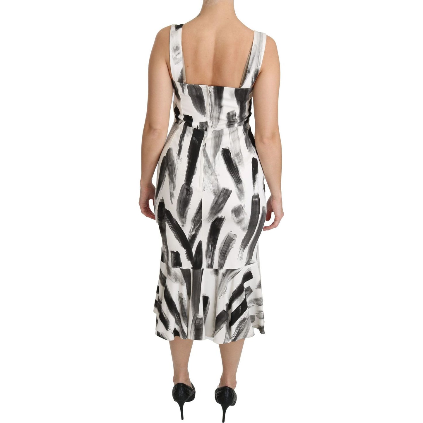 Dolce & Gabbana Chic Monochrome Sheath Midi Dress Dolce & Gabbana