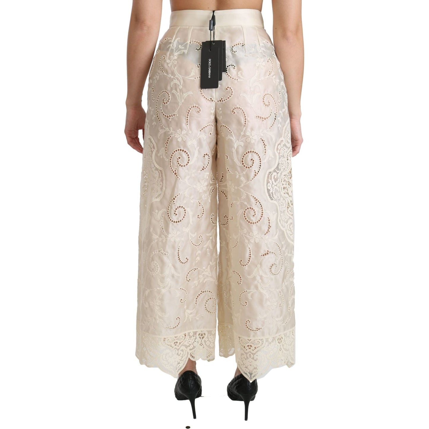 Dolce & Gabbana Elegant High Waist Palazzo Cropped Pants Dolce & Gabbana