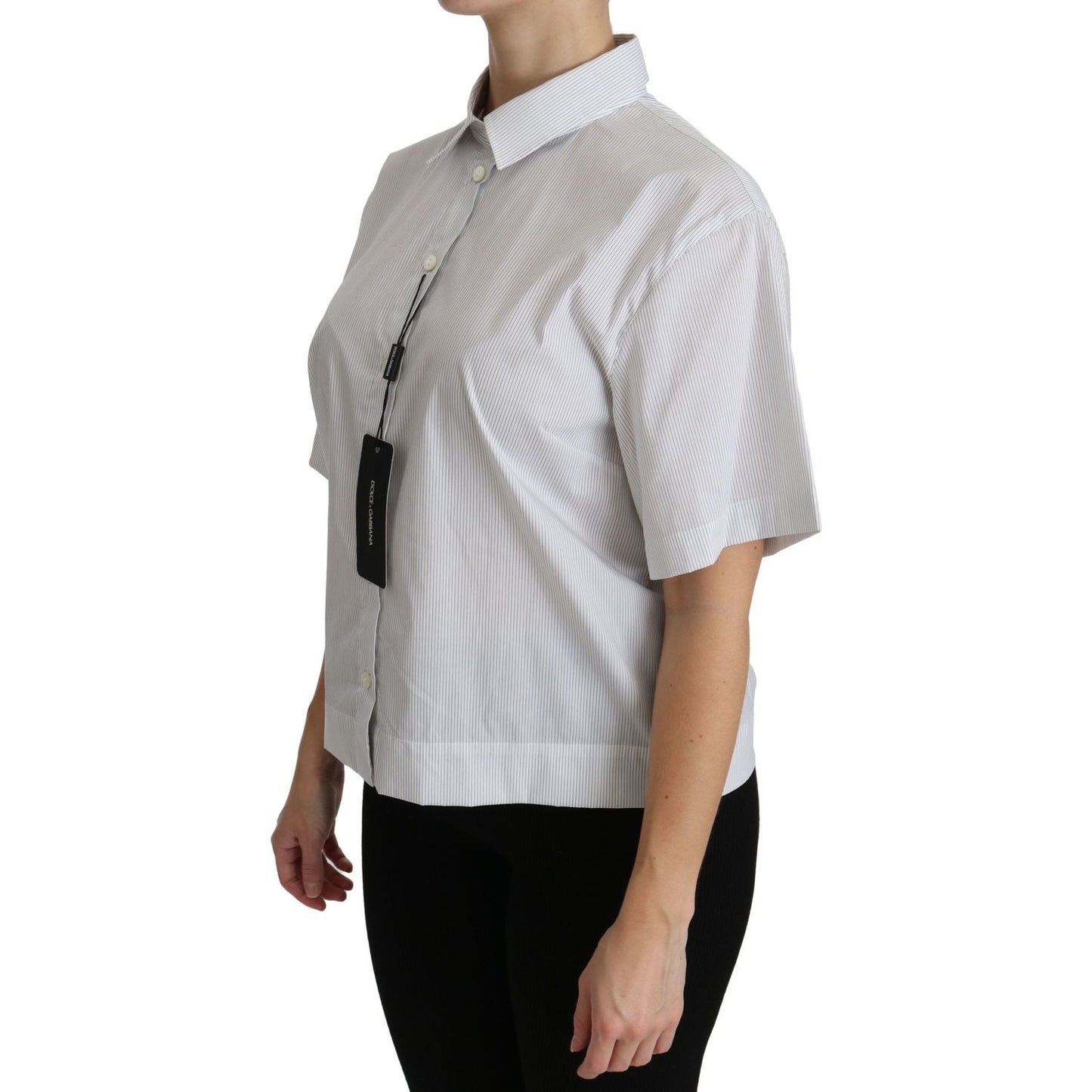 Dolce & Gabbana Elegant White Cotton Polo Top Dolce & Gabbana