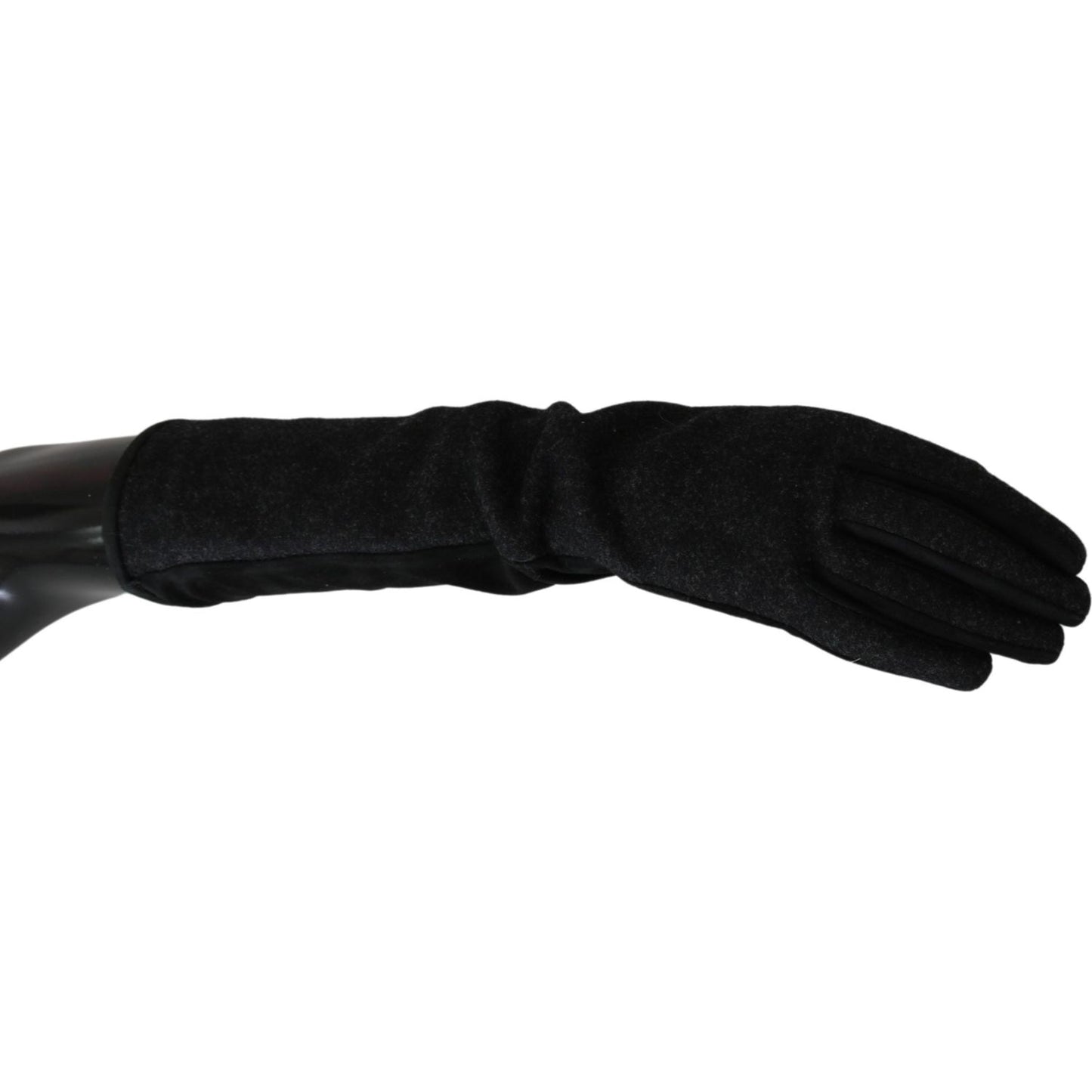 Dolce & Gabbana Elegant Mid-Length Wool Gloves in Black Dolce & Gabbana