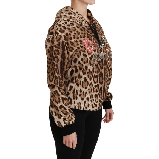 Dolce & Gabbana Elegant Leopard Print Hooded Sweater Dolce & Gabbana