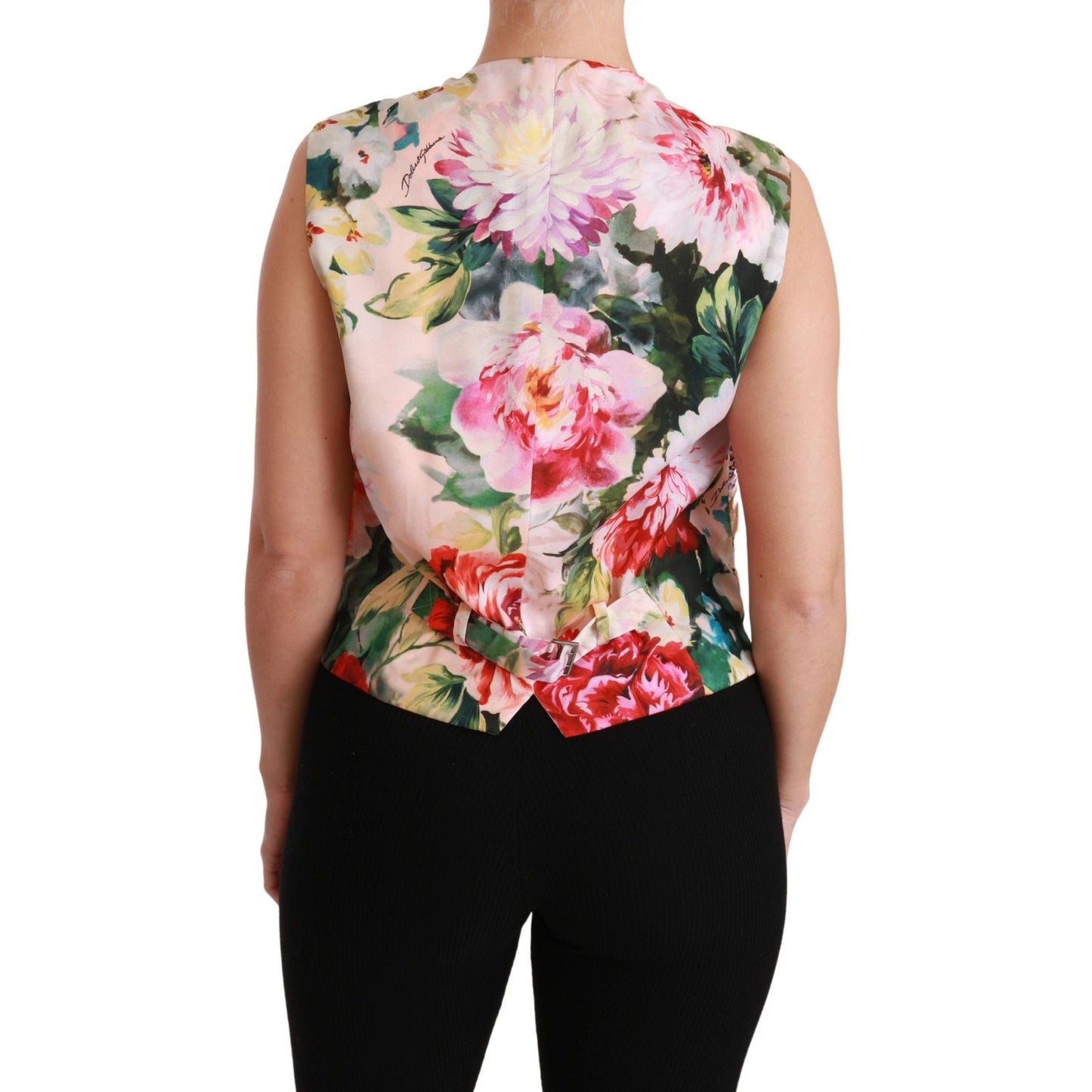 Dolce & Gabbana Multicolor Brocade Floral Sleeveless Vest Dolce & Gabbana